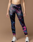 Abstract pink liquid fluid water ripples leggings