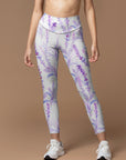 Elegant purple flower lavender leggings