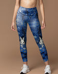 Animal rabbit in field of flowers leggings