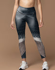 Animal water-grinded color feather leggings