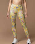 Watercolor whimsy meadow wildflowers leggings