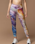 Colorful gradient marble gilt water ripple leggings