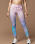 Rainbow shiny pink and blue gradient leggings