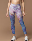 Abstract purple marble texture leggings