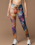 Abstract flowing lines bright colors leggings