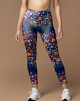 Flower psychedelic colorful wildflowers leggings