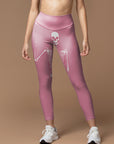 Halloween skull love shaped pink legging