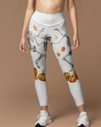 Halloween skeleton dancing pumpkin leggings