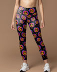 Haloween cool multicolored pumpkins leggings