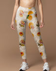 Flower chrysanthemum hand-painted leggings