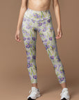 Watercolor spring flowers crocus snowdrops leggings