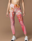 Abstract pink gilt water ripple leggings