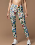 Hand painted wildflowers seamless leggings