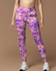 Abstract purple graffiti sequin leggings