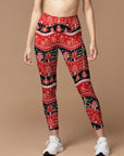 Christmas hand-drawn ethno pattern leggings