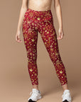 Golden christmas decoration elements pattern leggings