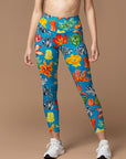 Flowers exotic colorful pattern leggings