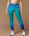 Blue light glitter gradient leggings