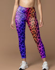 Animal leopard contrast gradient print leggings