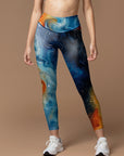 Liquid abstract colorful water ripples leggings