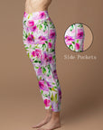 Flower colorful watercolor hibiscus leggings