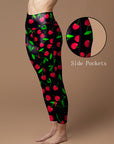 Fruit cherry red ripe berry leggings