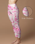 Flower peach blossom light pink leggings