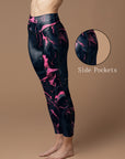 Tie dye pink smudged water ripple leggings