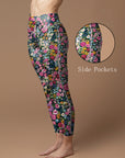 Flower colorful wildflower morning glory leggings