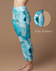 Water ripple blue lliquid leggings