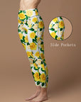 Flower yellow rose leggings