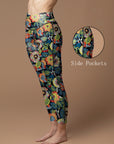 Flowers  hand drawn colorful wildflower leggings