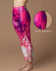 Flower watercolor psychedelic violet leggings