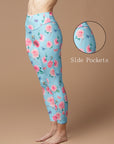 Flower beautiful blooming peonies leggings