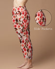 Flower rose hawthorn red retro leggings