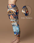 Venice grand canal exquisite gold filigree pattern leggings