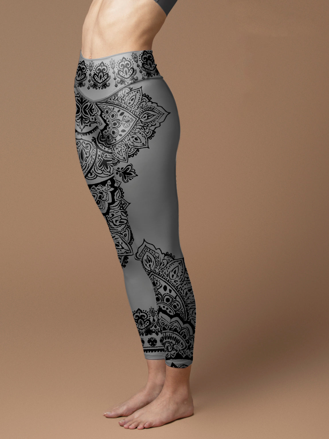 Black and White Geometric outlet Capri Highwaist Leggings Designer African Print Capri Highwaist Leggings