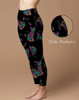 Animal colorful kitty day of the dead leggings