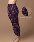 Purple ethnic print design leggings