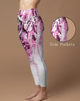 Flower watercolor purple wisteria leggings