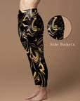 Abstract gold liquid fluid water ripples leggings