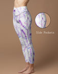 Elegant purple flower lavender leggings