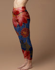 Flowers colorful lotus leaves antique pattern leggings