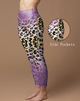 Animal leopard purple glitter leggings