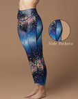 Colorful clusters of wild flowers leggings