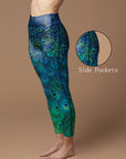 Animal blooming peacock feather leggings