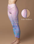 Rainbow shiny pink and blue gradient leggings