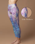 Abstract purple marble texture leggings