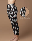 Halloween skateboarding hula hooping ghost balck leggings