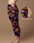 Haloween cool multicolored pumpkins leggings